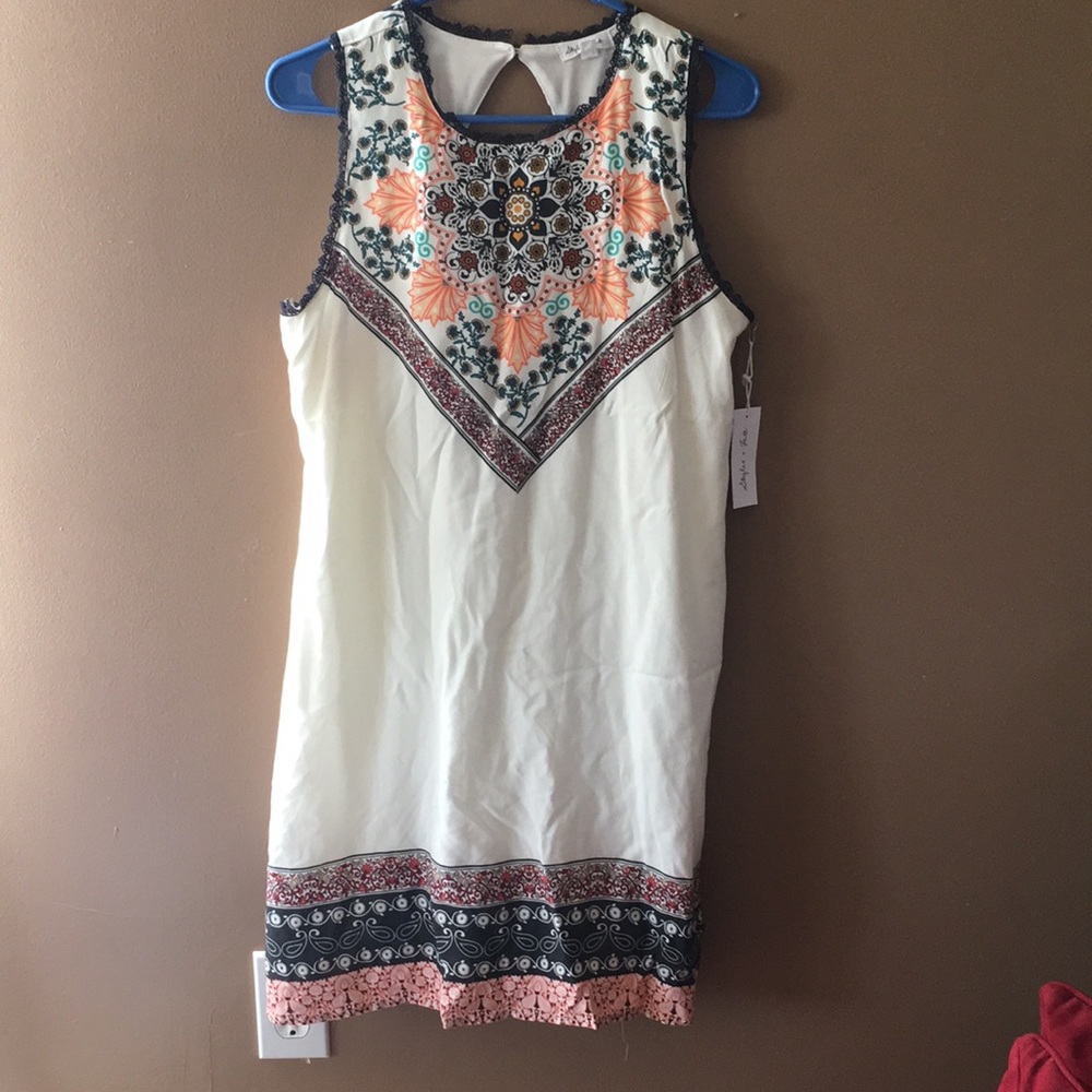 White Flower Print Dress